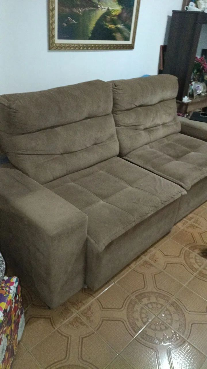 Sofá Retrátil e Reclinável 3 Lugares Suede  - Foto 2