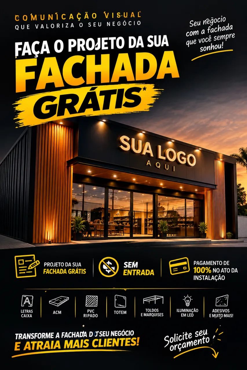 FAÇA SUA FACHADA SEM ENTRADA 5 VAGAS 