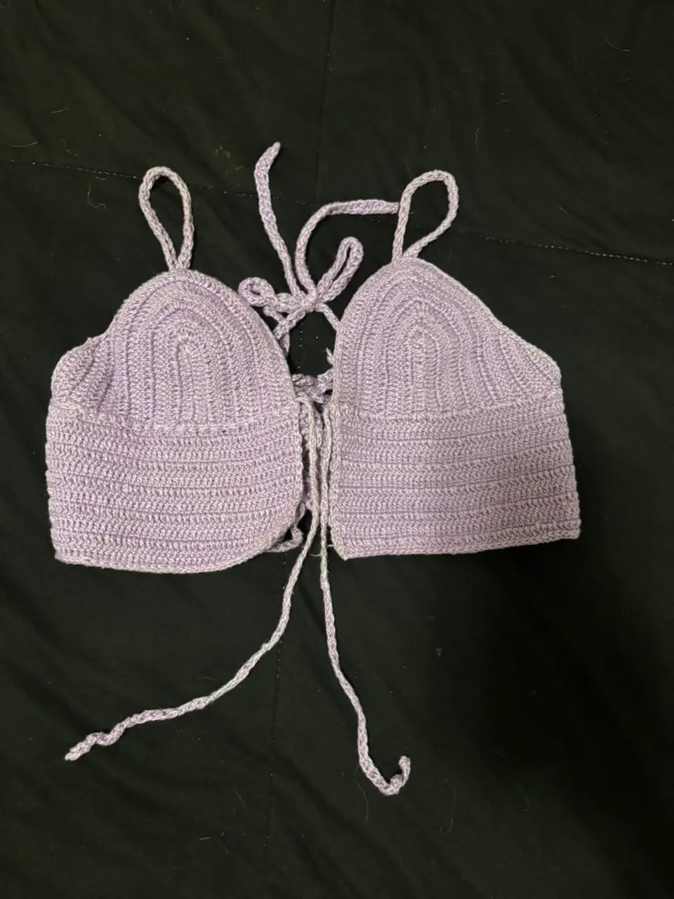 Cropped de crochet lilás