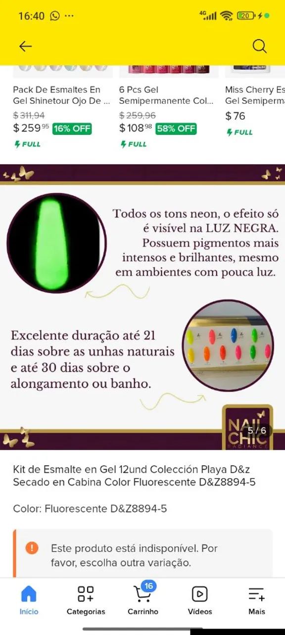 Esmalte em gel UV/LED fosforescente e fluorescente - Foto 5