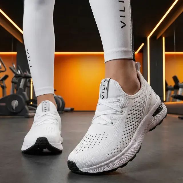Tênis Branco Feminino Vili Para Caminhada Academia Treino - Foto 3