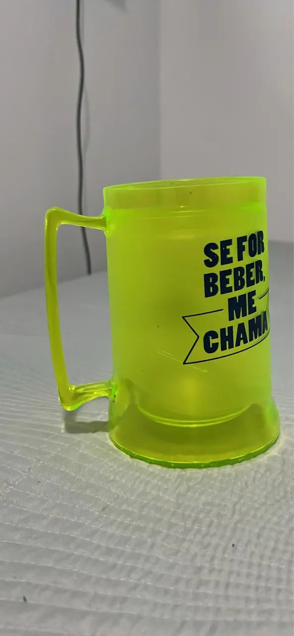 Caneca de Chope / Cerveja Acrílica Neon 500ml - "Se For Beber Me Chama" - Foto 3