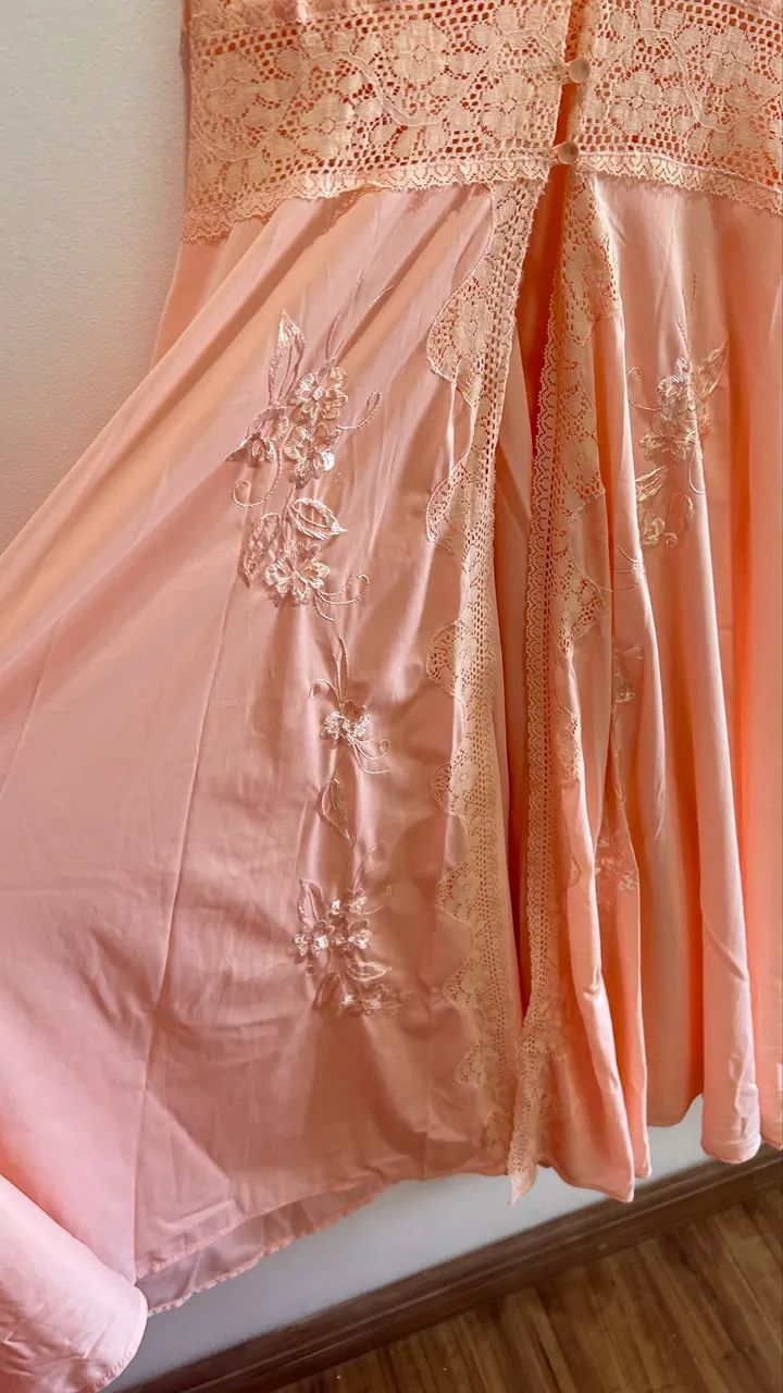 Conjunto de camisola mais penhoar vintage - Foto 5