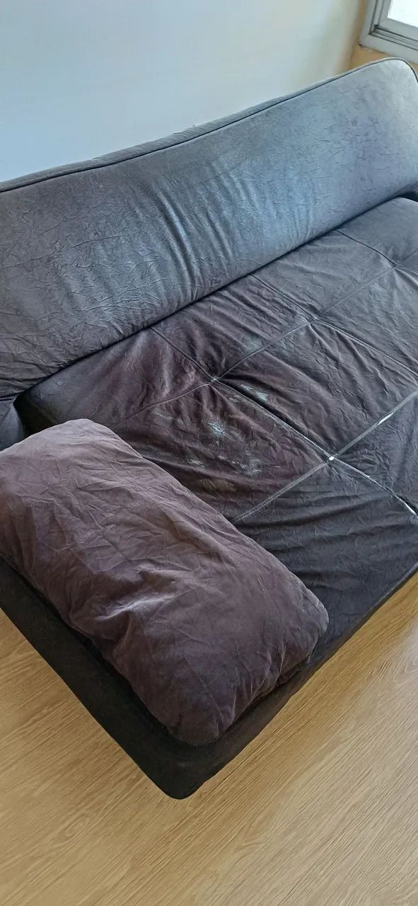 Sofa cama de espuma preto, usado - Foto 3