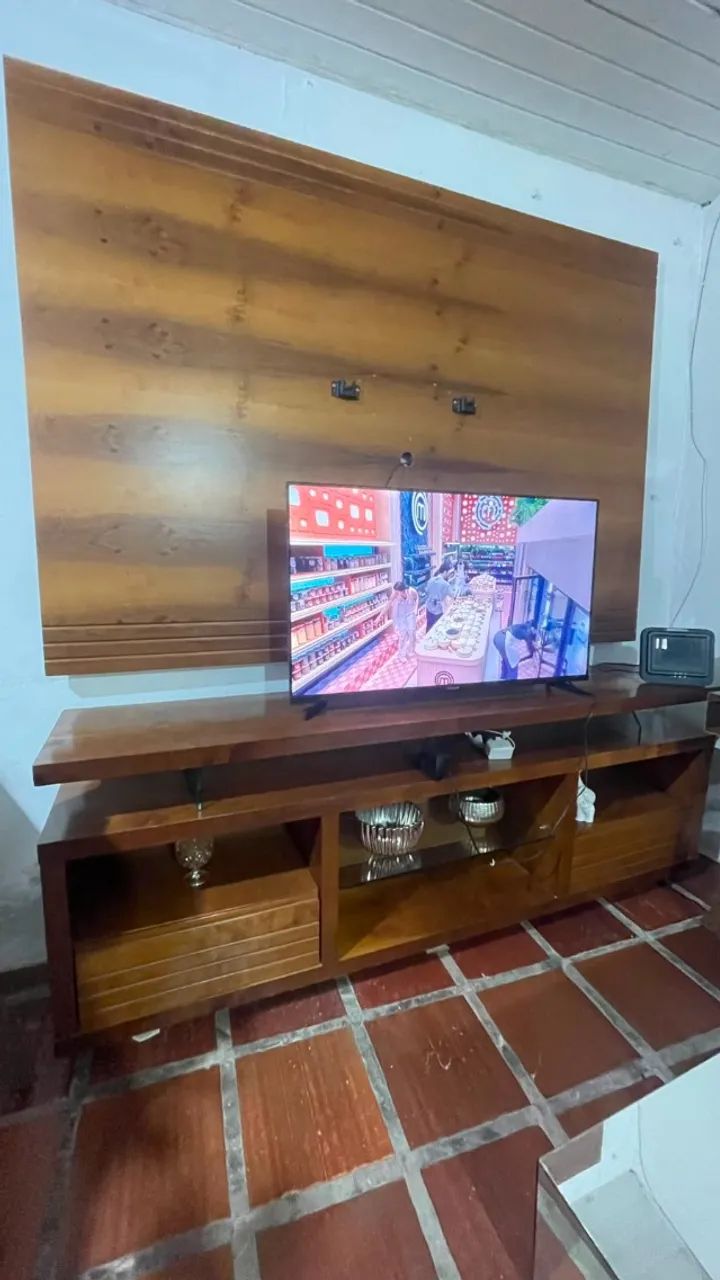 Rack + Painel em madeira 