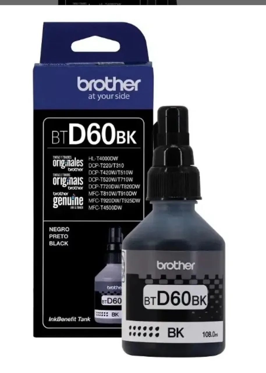 Refil De Tinta Brother Bt D60 Bk Preto