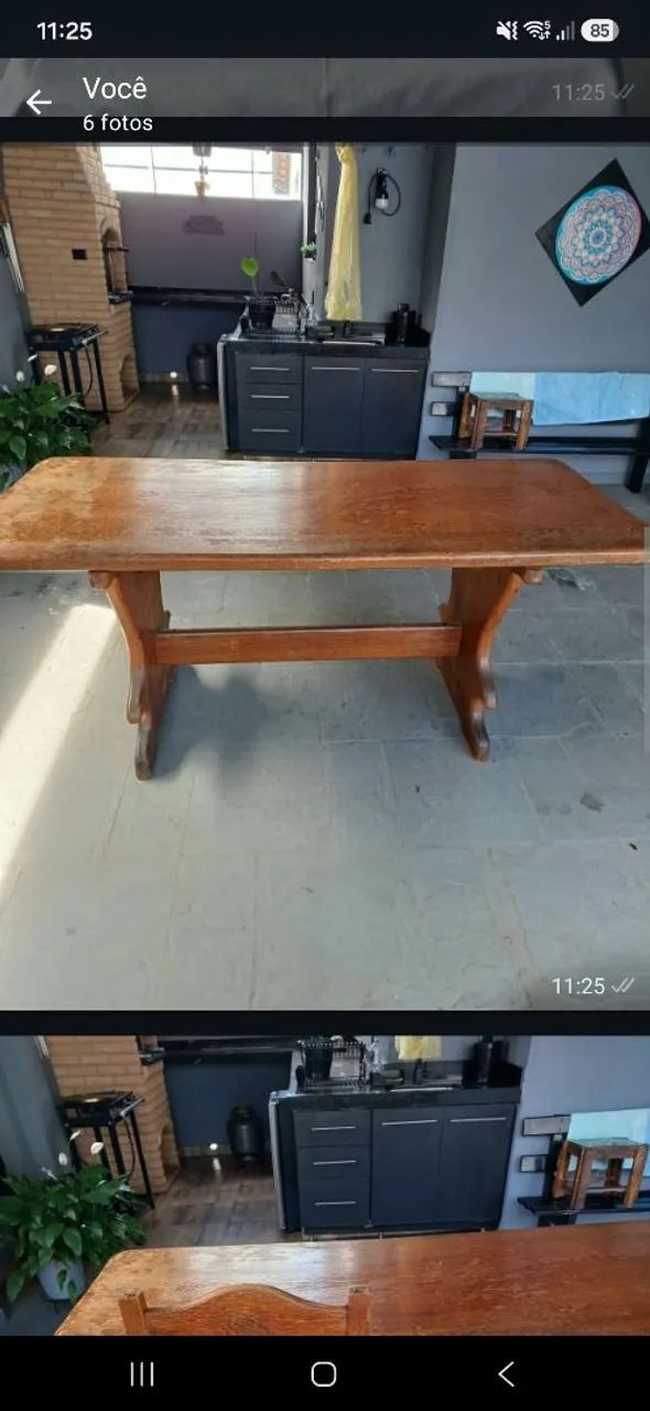 Mesa Madeira Maciça Natural - Foto 2