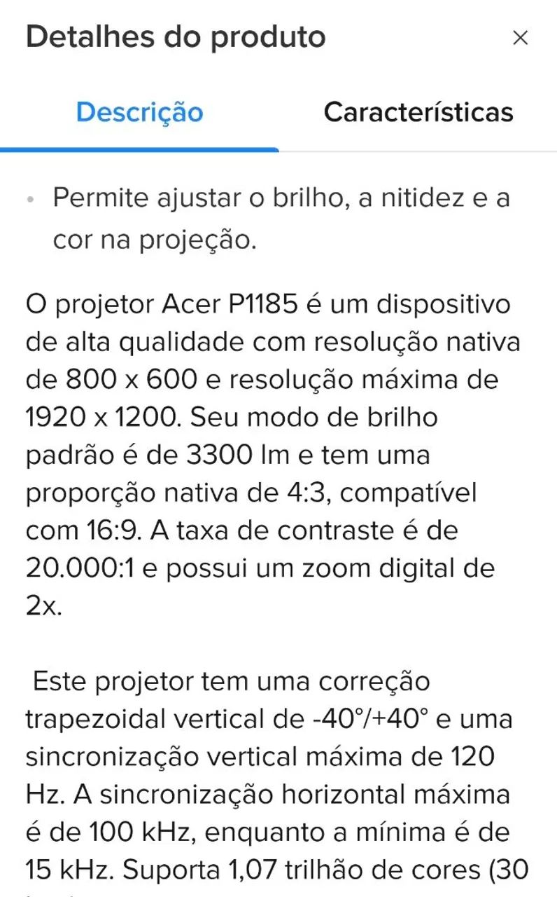 Projetor Acer 3200 lúmens - Foto 6