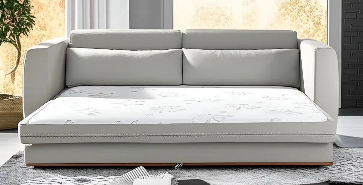 Sofá-cama de linho bege - Foto 4