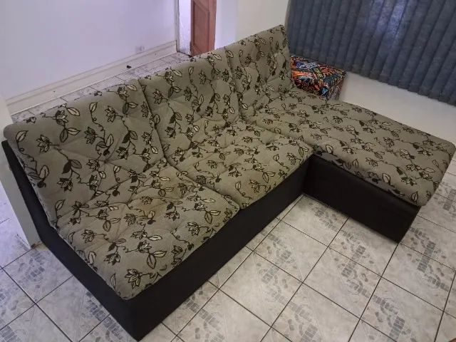 Chaise Lounge e Sofa 2 lugares Herval Preto Florido - Otimo Estado - Foto 2