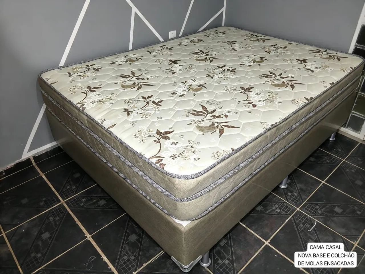 Cama Box Casal base e colchão de molas ensacadas nova - Foto 2