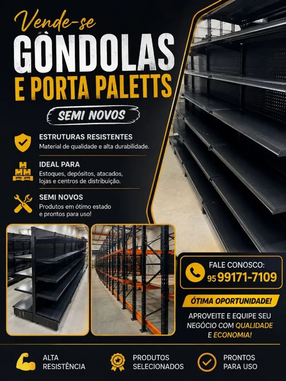 Vende-se Gôndolas, Porta Pallets Semi Novos