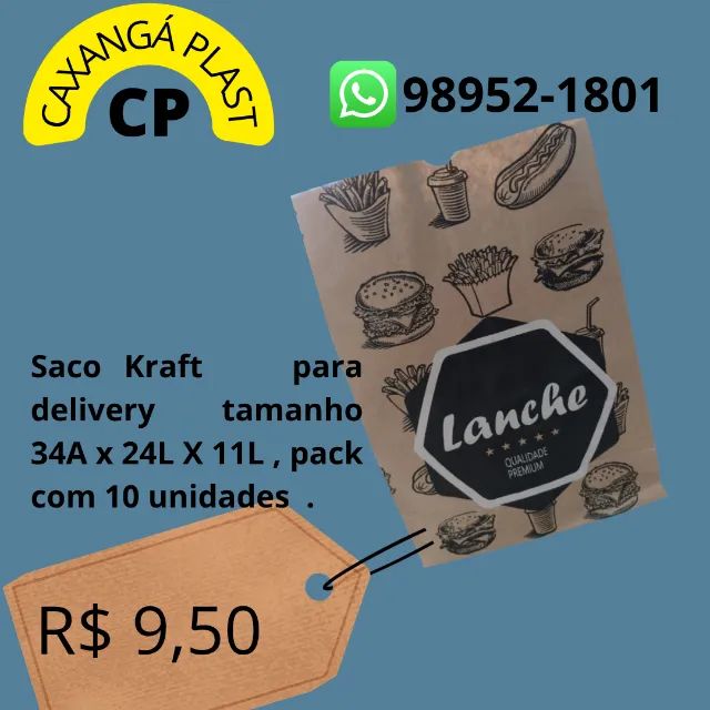 Saco kfart para delivery e papel aurora