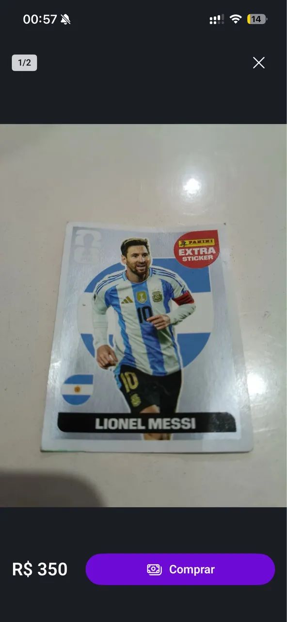 Figurinha Messi Legend Prata