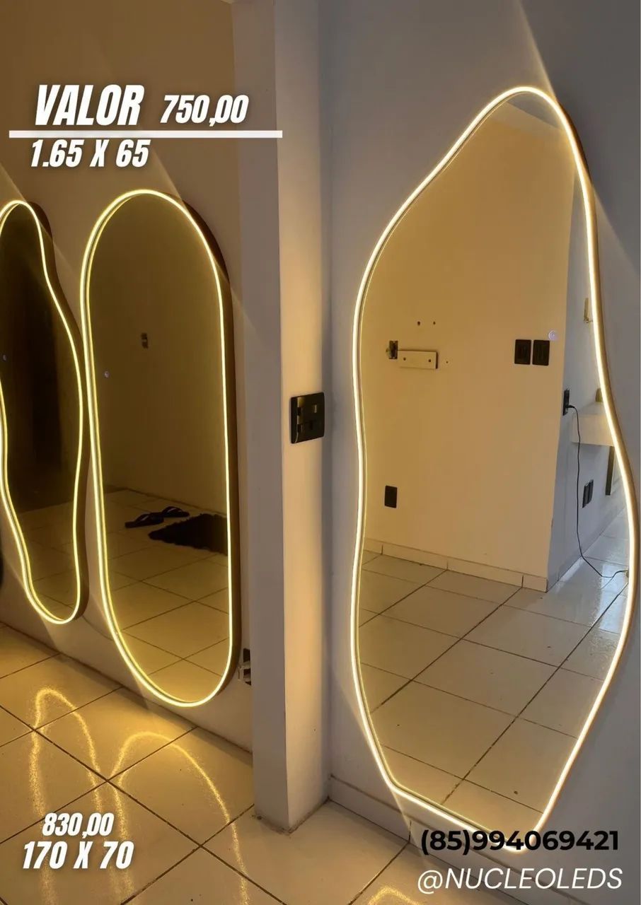 Espelhos com leds orgânico 