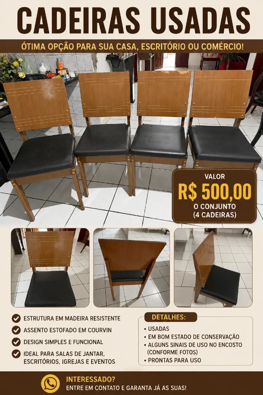 CADEIRAS PRA ESCRITÓRIOS OU COMÉRCIO