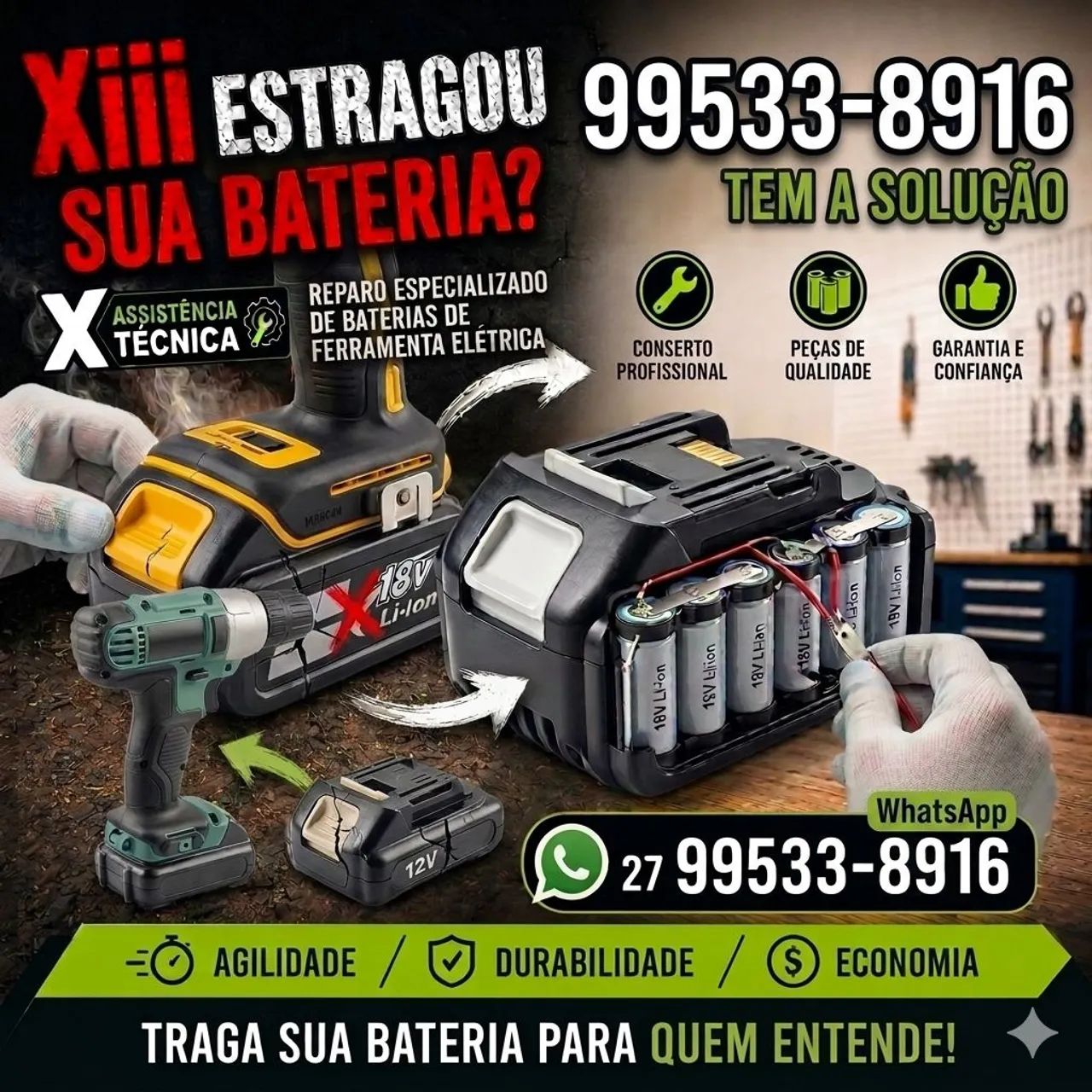 Bateria de ferramentas 