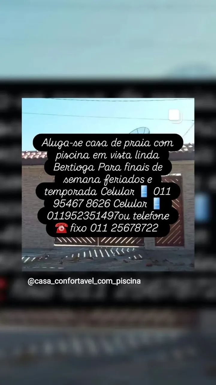 Aluga-se casa de praia com piscina em vista linda Bertioga 