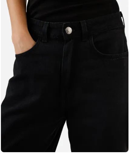 calça jeans wide leg preta 42 - Foto 3
