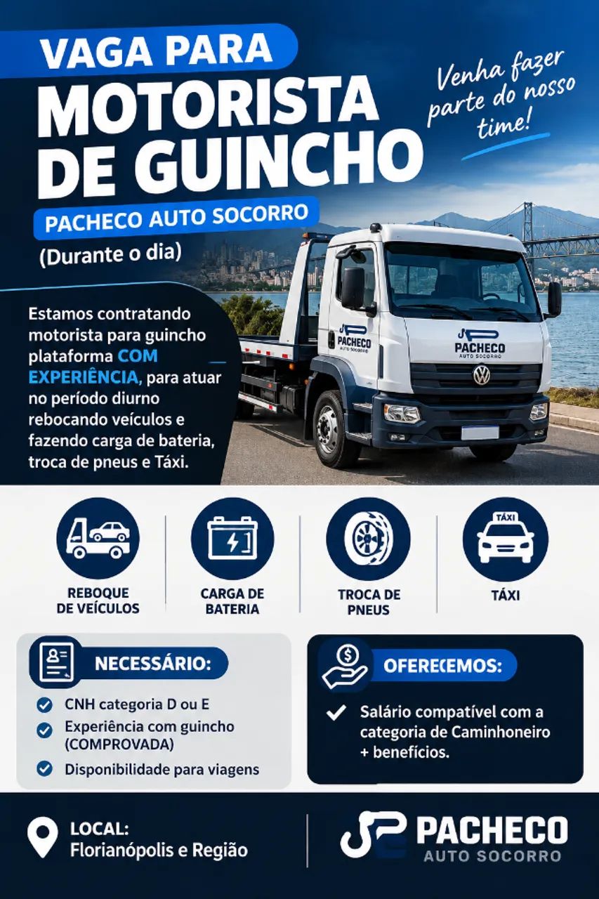 Motorista de Caminhão Guincho