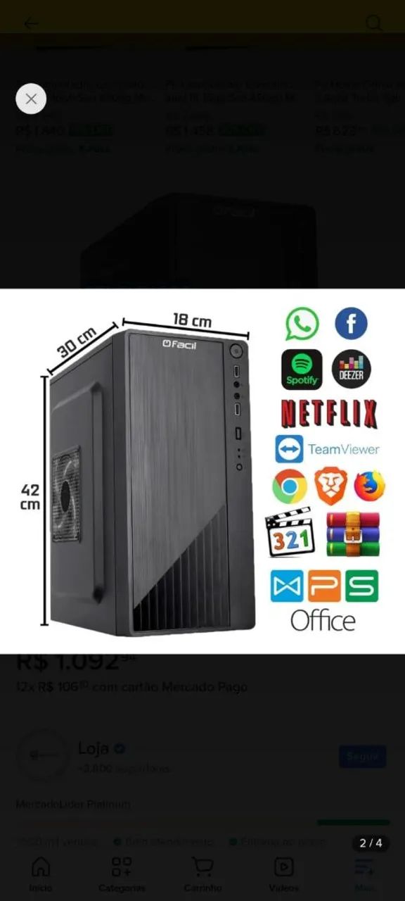 Computador Desktop Intel Core I5 8gb Ram Ssd 240gb  - Foto 4