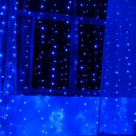 Cortina Azul De Led 110v 3x3m 8 Funções Pisca/ Fixa 320 Leds - Foto 3