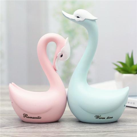 Cofres Decorativo Cisne em Cerâmica (Duas Peças)