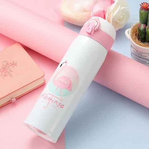 Garrafa Térmica De Inox 450 ML com Estampa de Flamingo - Foto 4