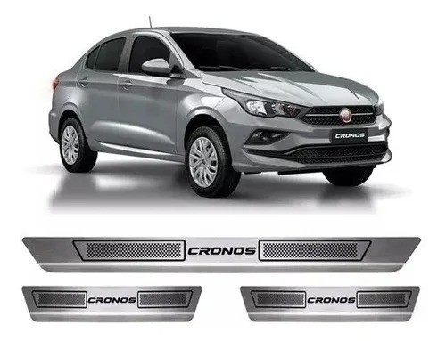 Aplique Soleira Aço Inox Fiat Cronos 2017/