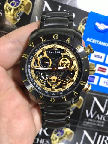 relogio bvlgari preto original