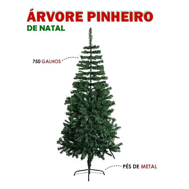 Árvore De Natal Verde Luxo 1,80 Metros De Altura 320 Galhos