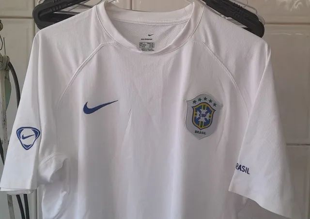CAMISA SELECAO BRASIL TREINO NIKE COPA 2006 ALEMANHA BRANCA FRETE GRATIS - Foto 3
