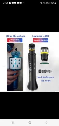 Microfone Karaokê Lewiner L-698 - Foto 2