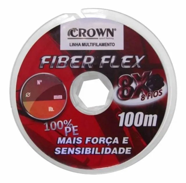 Linha Multifilamento Crown Fiberflex 8X / 100m (0,16mm à 0,60mm) - Foto 2