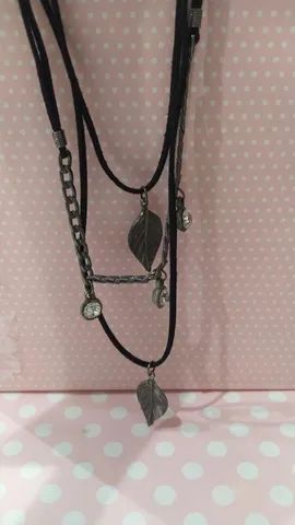 colar 3 em 1 preto