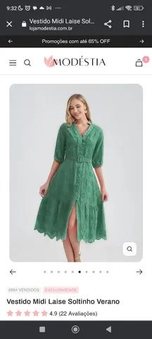 Vestido Midi Laise Verano Verde
