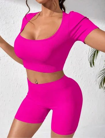 Conjunto academia short e top canelado  - Foto 2