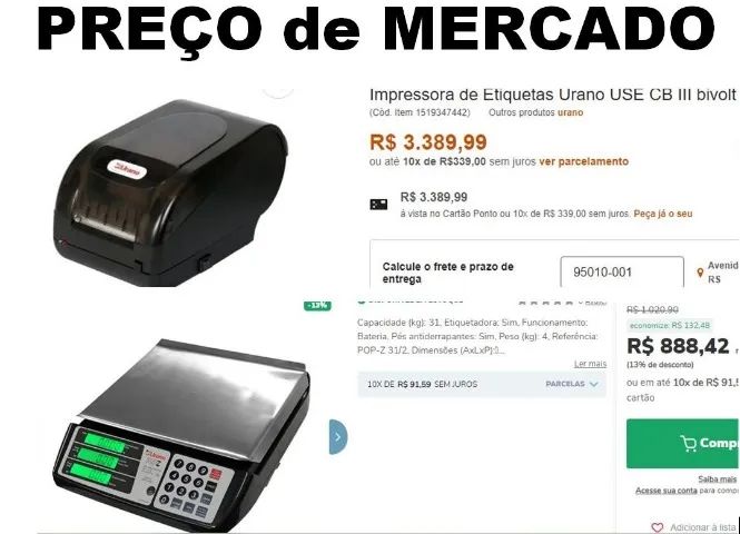 Balança Pop Z, COM Impressora térmica - Urano