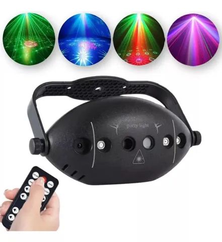 Projetor Laser Led Holográfico 5 Saídas Rgb Festa