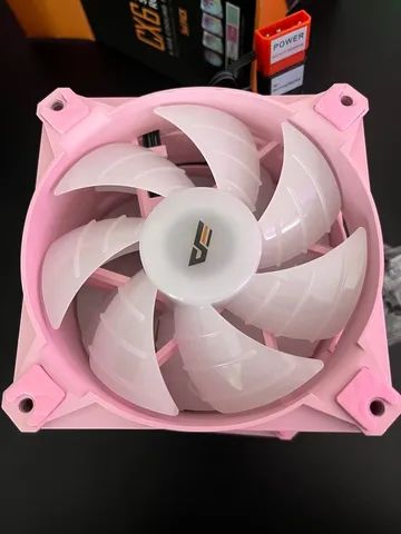 Kit 5 Ventoinhas Aigo DarkFlesh RGB rosa 120 MM - Foto 2