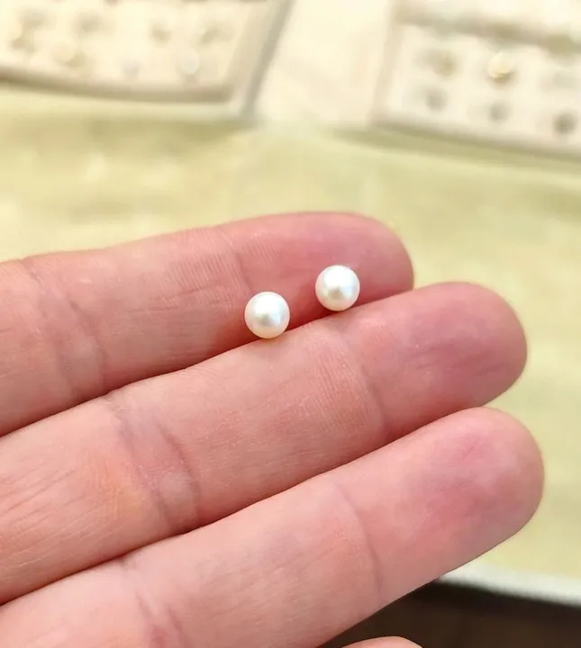 PROMO! Brincos Pérola pequenas Ouro 18k