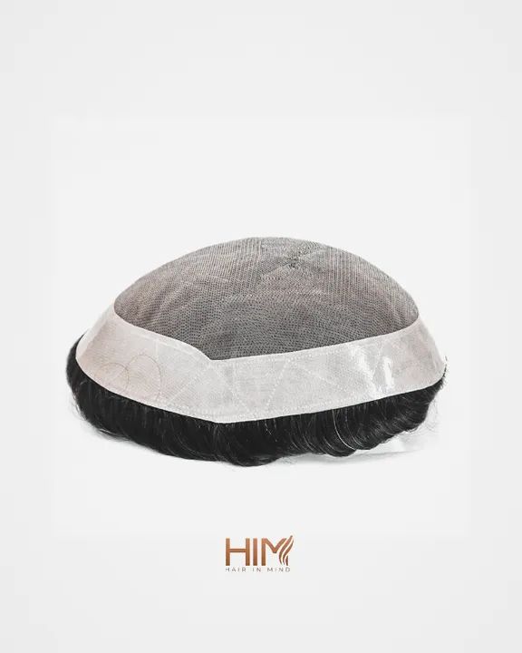  Prótese Capilar Híbrida com Silicone e Tela Central para Máxima Durabilidade