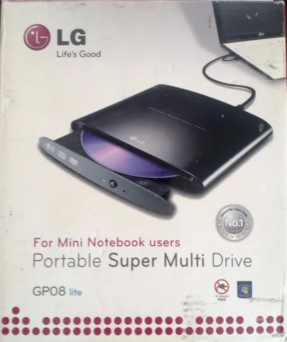 Drive Externo Lg para Notebook portátil slim gravador e leitor de DVD e CD na caixa