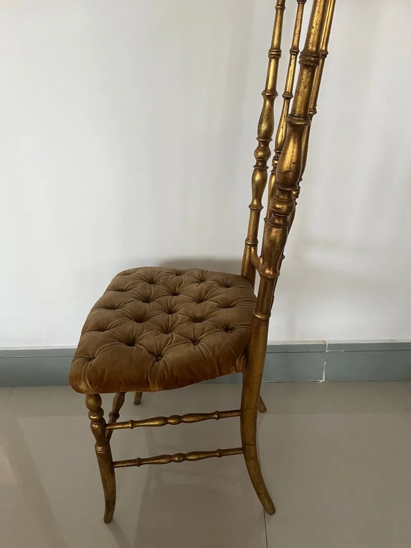 Cadeira  antiga Madeira Dourada  Luiz XV retro vintage - Foto 2