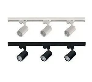 Trilho 1m Branco ou Preto + 3 Spot lustre 