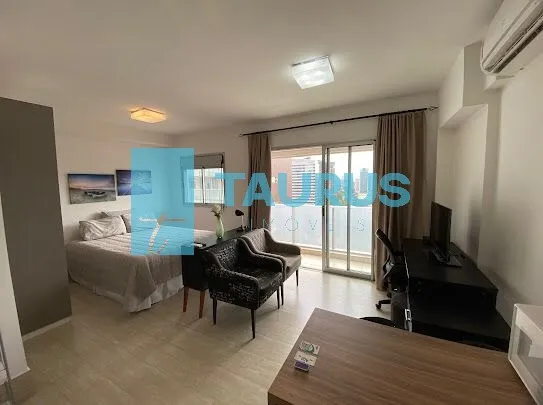 Studio para locação, 1 dormitório, 1 vaga, mobiliado, 33m², Santo Amaro.