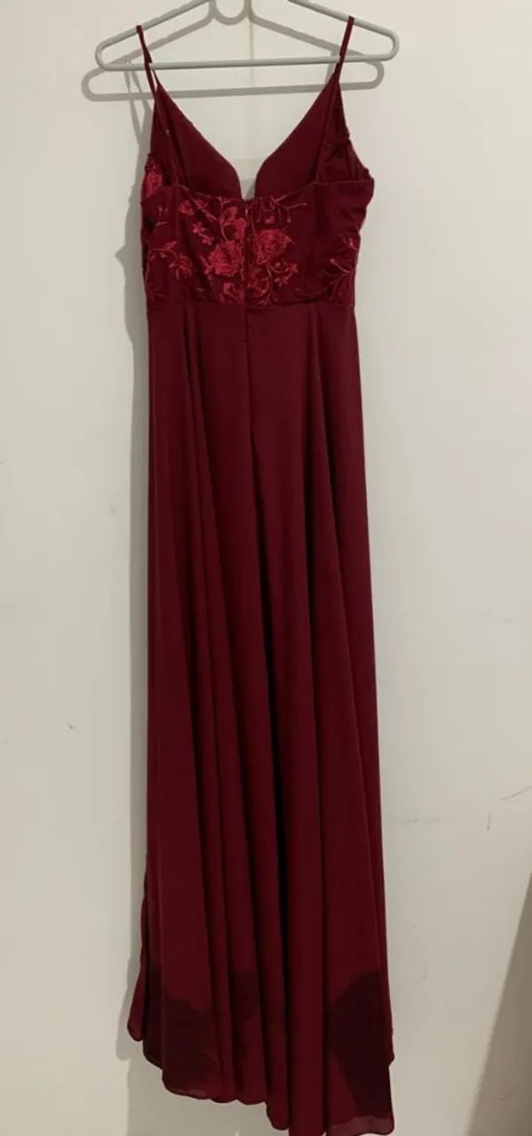 Vestido longo de madrinha na cor Marsala - Foto 4