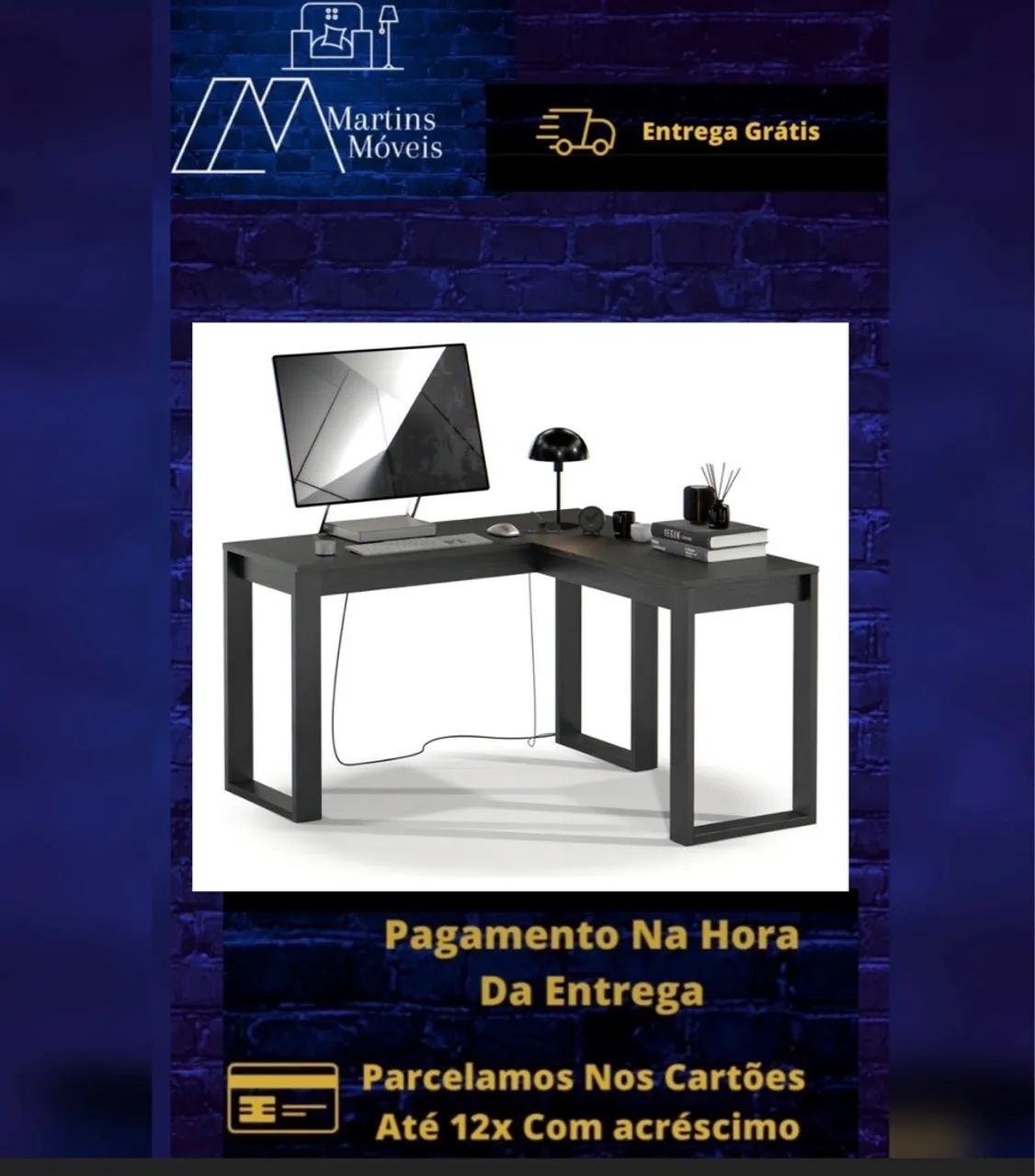 GRANDE PROMOÇÃO MESA EM L ESCRITÓRIO ENTREGA GRÁTIS  - Foto 3