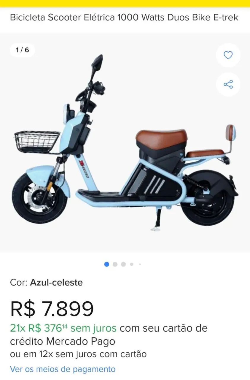 Bicicleta Elétrica E-Treck 1000w - Foto 5