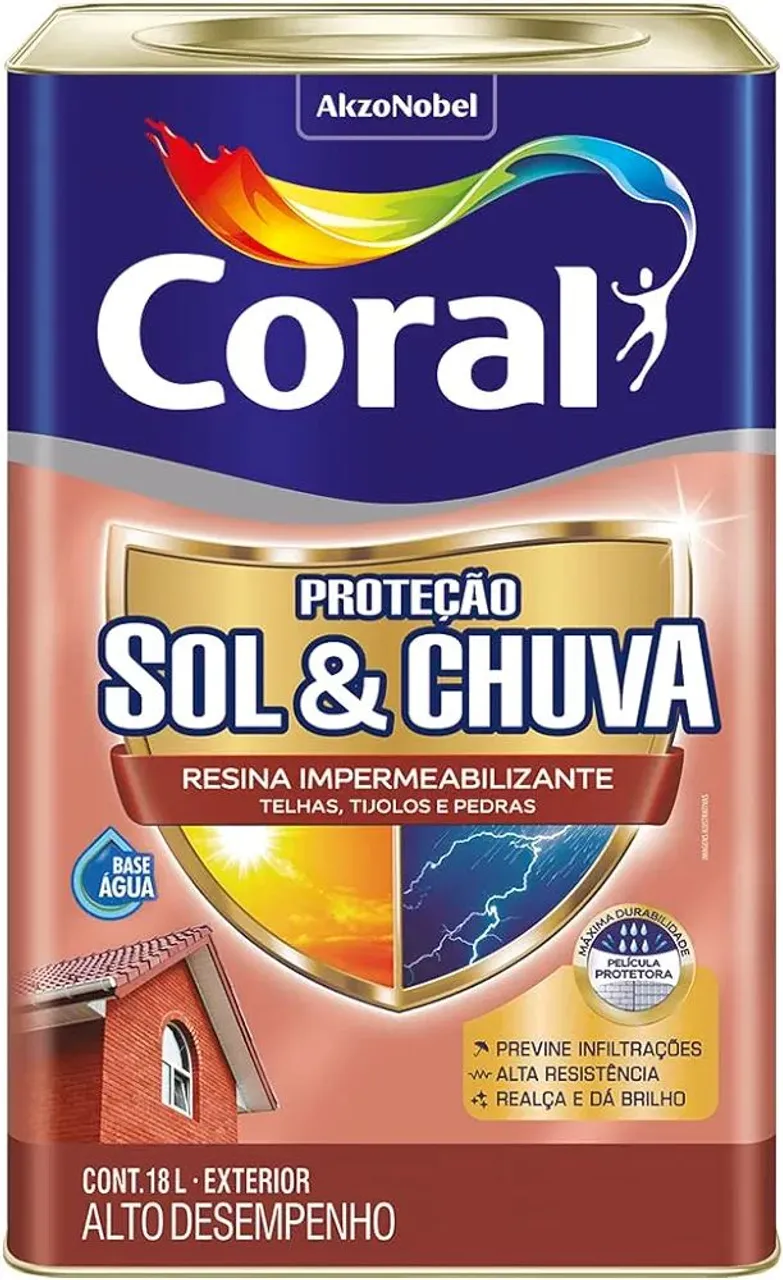 Tinta Impermeabilizante Coral - Sol & Chuva